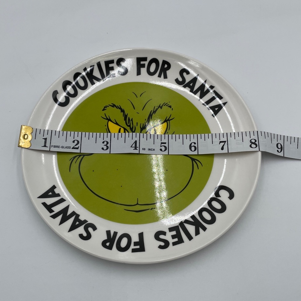 Grinch Cookies for Santa 8” Melamine Christmas Plate Dr. Seuss - Picture 2 of 3